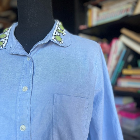 J. Crew Light Blue Embellished Collar Shirt - Picture 5 of 9